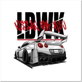 LIBERTY WALK NISSAN GTR-R35(WHITE) Posters and Art